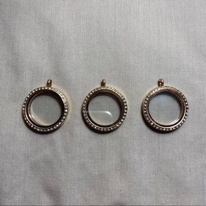 Origami Owl NEW Large Rose Gold Locket w/Crystals